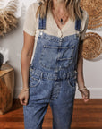 Piper Denim Straight Leg Jumpsuit with Pockets