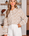 Melanie Lace Floral Puff Sleeve Top