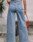 Zoe Medium Wash Super Wide Leg Denim Pants