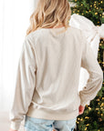 Merry Little Thing Ribbed Corduroy Long Sleeve Sweatshirt