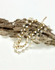 Necklace Freshwater Pearl w/Glass Bead & Filigree Gold 18” w/ 2” Extension