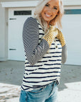 Annie Stripe Button Henley Top