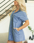 Rivka Pocketed Button up Denim Tunic Dress