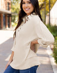 Arianna Waffle Half Button Top.