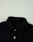 Solid Corduroy Button-Up Long Sleeve Jacket