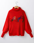Christmas Holly Jolly Tinsel Turtleneck Sweater