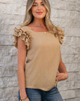 Nia Ruffled Tiered Sleeve Textured Top