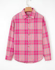 Plaid Button-Up Long Sleeve Pocketed Shirt