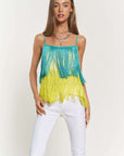 Fringe Overlay Cross Straps Party Cami Top