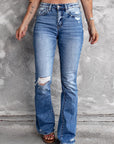 Angelina Distressed Flare Jeans