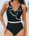 Jayla Ruffled Wrap V Neck Swimsuit