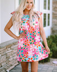 Della Ruffle Short Sleeve Floral Babydoll Dress