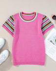 Marina Cap Sleeves Crewneck Sweater