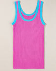 Colorblock Edge Ribbed Tank Top
