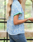 Western Half Zip Collared Blouse