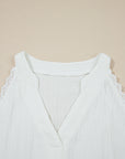 Gauze Lace Trim Sleeveless Top