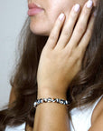Agate Black and White Stretch Bracelet