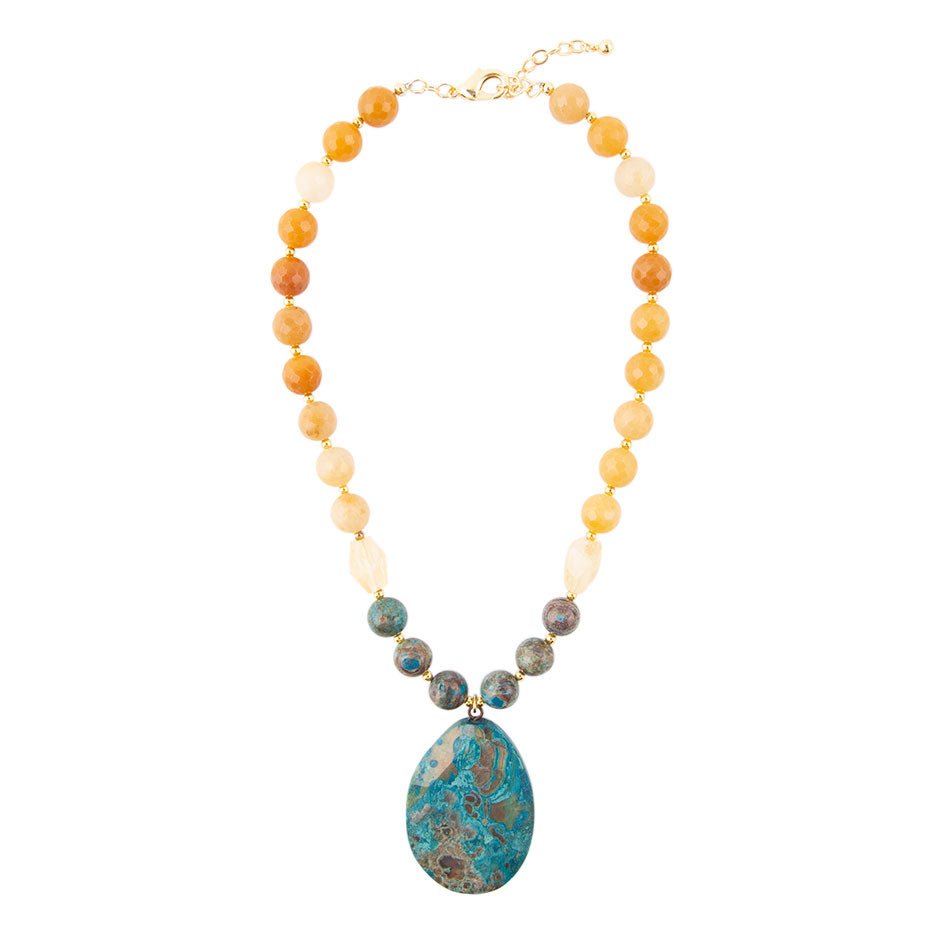 Agave Swirled Jasper Pendant Necklace