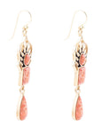 Albie Orange Sponge Coral and Golden Drop Earrings
