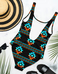 Yeehaw Black Aztec One-Piece Swimsuit