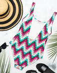 Yeehaw Turquoise Aztec One-Piece Swimsuit