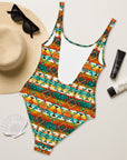 Yeehaw Mustard Aztec One-Piece Swimsuit