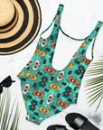 Yeehaw Turquoise Aztec One-Piece Swimsuit