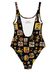 Yeehaw Vintage Cowgirl Collage One-Piece Swimsuit