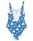 Yeehaw Blue Rodeo Cowboy One-Piece Swimsuit