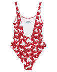 Yeehaw Red Rodeo Cowboy One-Piece Swimsuit