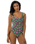 Yeehaw Pink Turquoise Cowgirl One-Piece Swimsuit