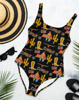 Yeehaw All Cowboy One Piece Swim Suit