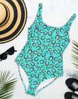 Yeehaw Turquoise Horseshoe One-Piece Swimsuit