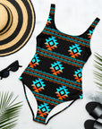 Yeehaw Black Aztec One-Piece Swimsuit