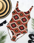Yeehaw Rust Aztec One-Piece Swimsuit