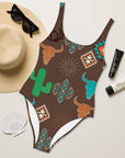 Yeehaw Bullhead Cactus One-Piece Swimsuit