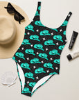 Yeehaw Turquoise Hat One-Piece Swimsuit