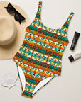 Yeehaw Mustard Aztec One-Piece Swimsuit