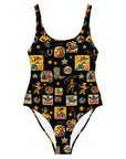Yeehaw Vintage Cowgirl Collage One-Piece Swimsuit