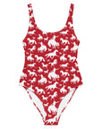 Yeehaw Red Rodeo Cowboy One-Piece Swimsuit
