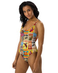 Yeehaw Vintage Rodeo Poster One-Piece Swimsuit