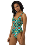 Yeehaw Turquoise Aztec One-Piece Swimsuit