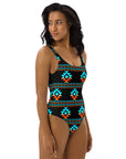 Yeehaw Black Aztec One-Piece Swimsuit