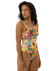 Yeehaw Vintage Rodeo Poster One-Piece Swimsuit