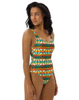 Yeehaw Mustard Aztec One-Piece Swimsuit