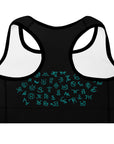 Turquoise Cattle Brands Sports Bra