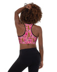 Hot Pink Yeehaw Padded Sports Bra