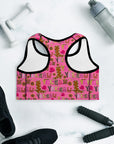 Hot Pink Yeehaw Padded Sports Bra
