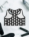 White Aztec Padded Sports Bra