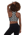 White Aztec Padded Sports Bra